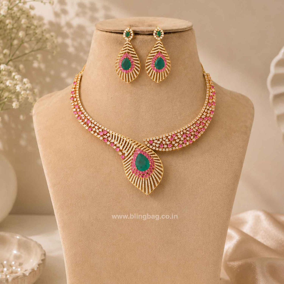 Multicolor Alicelea Zirconia Jewellery Set- New Arrivals