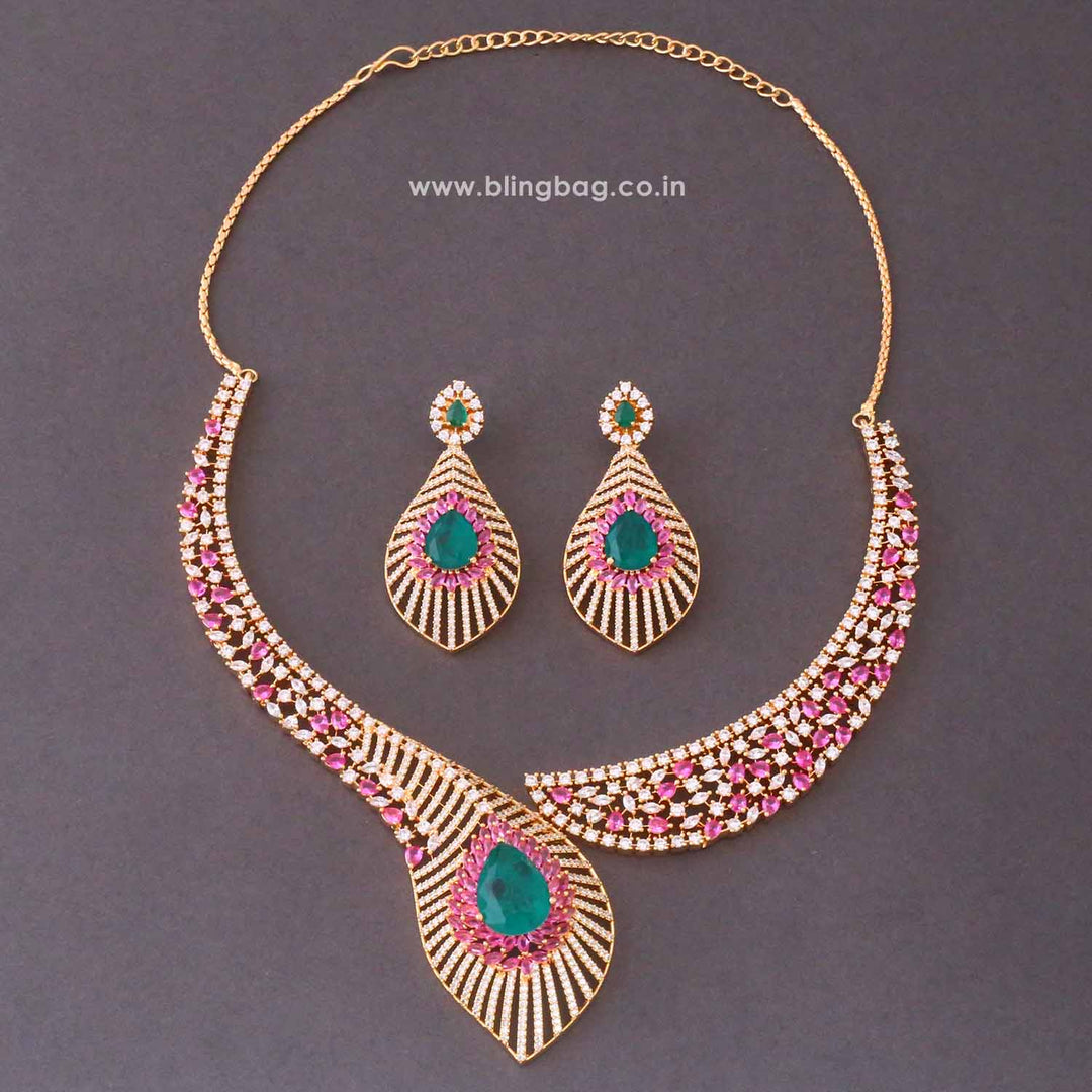Multicolor Alicelea Zirconia Jewellery Set- New Arrivals