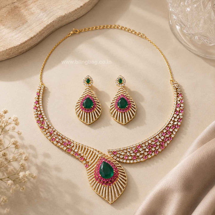 Multicolor Alicelea Zirconia Jewellery Set- New Arrivals