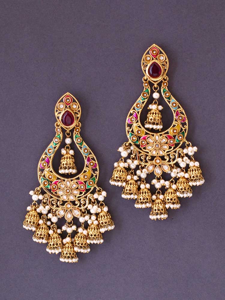Multicolor Aliya Jhumkis