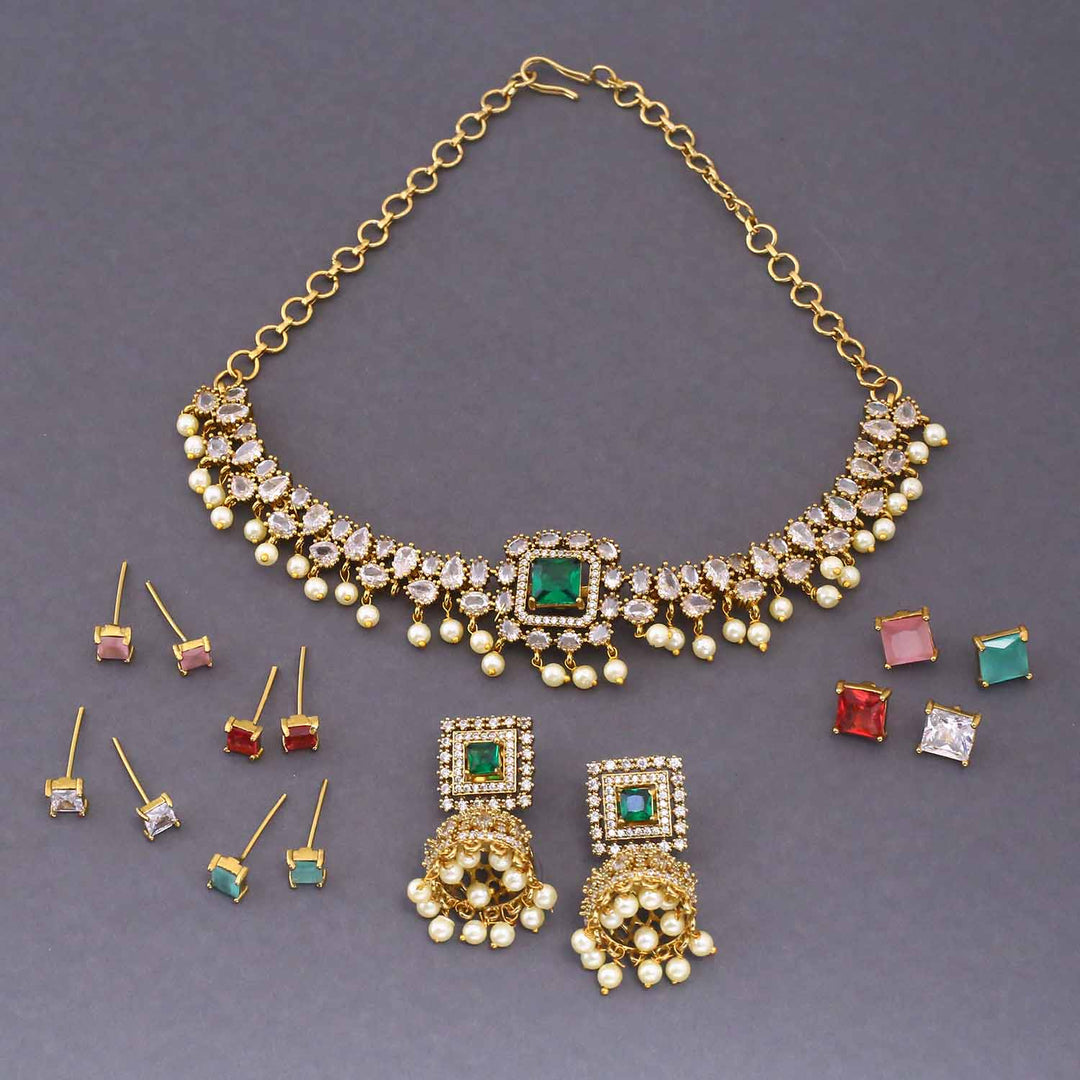 Multicolor Aliza Victorian Jewellery Set - New Arrival