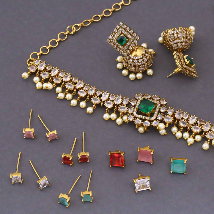 Multicolor Aliza Victorian Jewellery Set - New Arrival