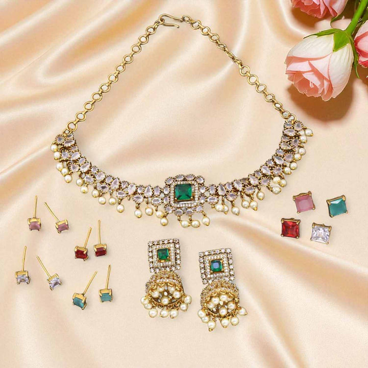 Multicolor Aliza Victorian Jewellery Set - New Arrival
