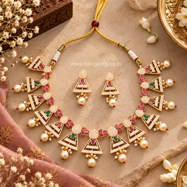 Multicolor Alvisha Antique Jewellery Set - New Arrival