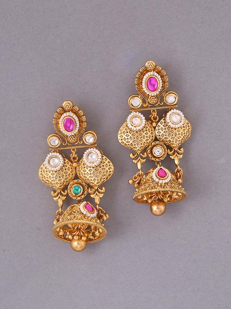 Multicolor Amayra Temple Jhumkis - EOSS