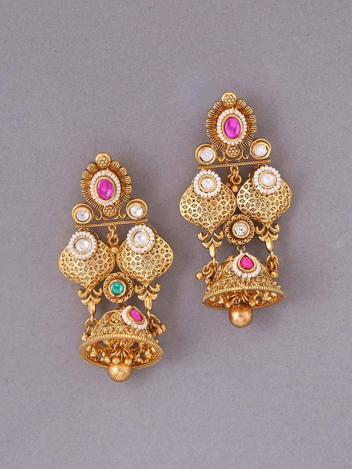 Multicolor Amayra Temple Jhumkis - EOSS