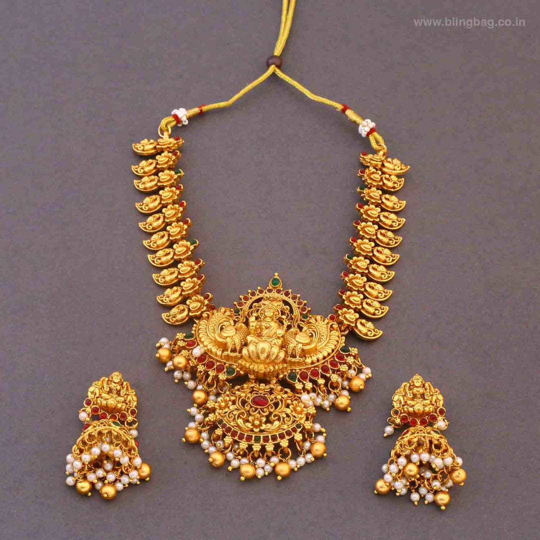 Multicolor Ambalikaa Bridal Temple Jewellery Set - New Arrival
