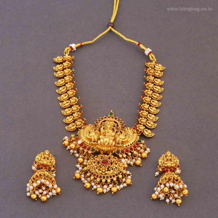 Multicolor Ambalikaa Bridal Temple Jewellery Set - New Arrival