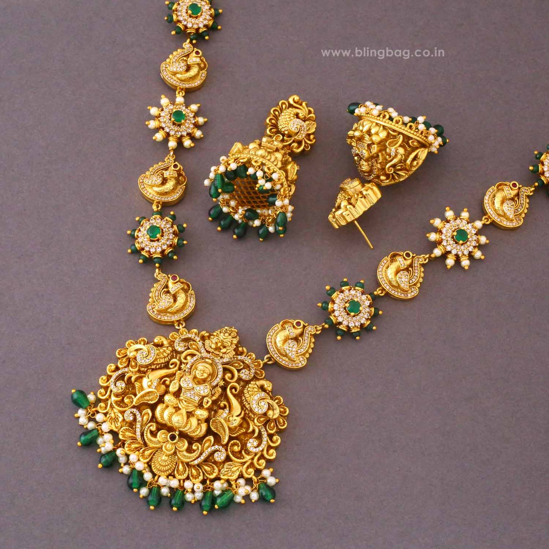 Multicolor Ambikai Temple Jewellery Set- New Arrival