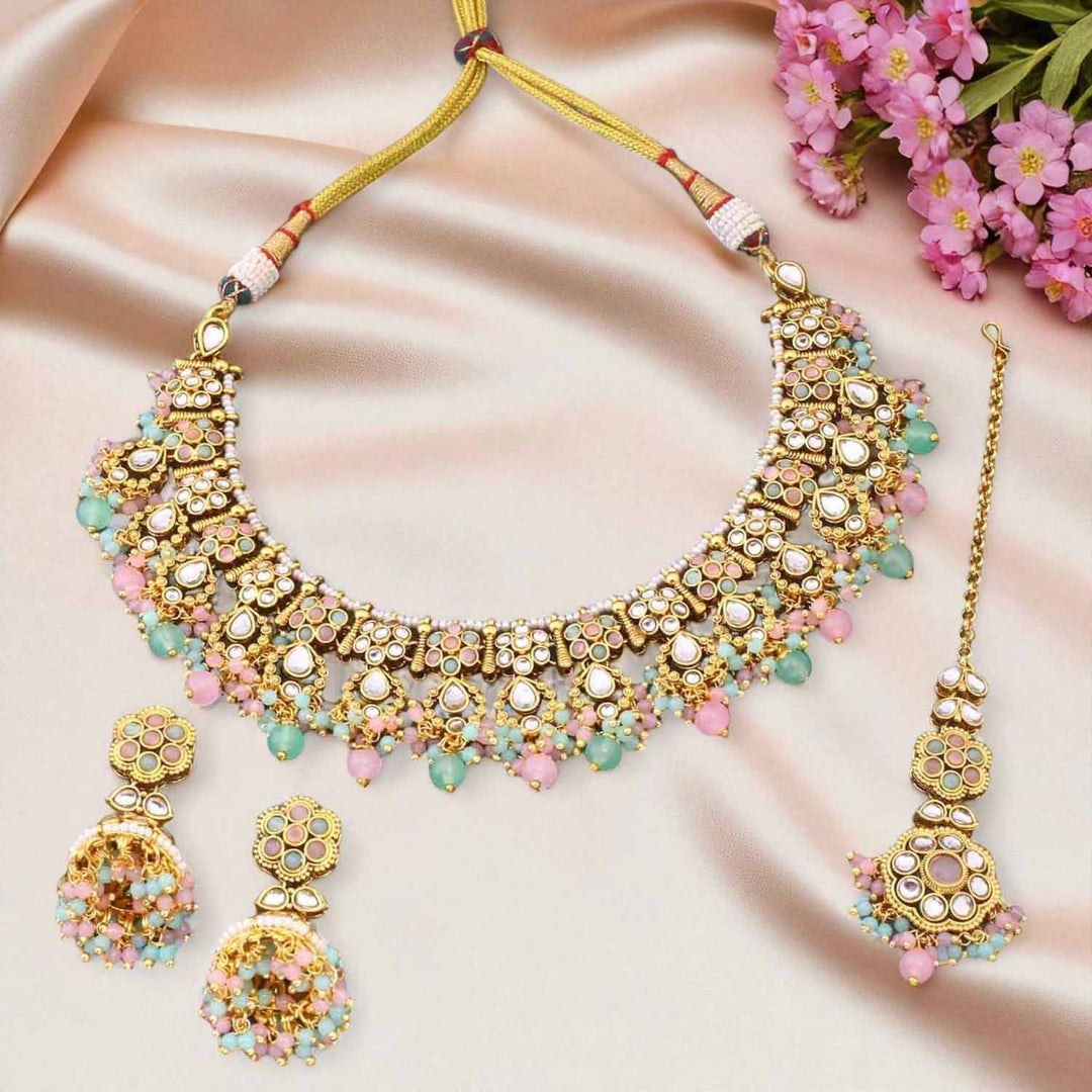 Multicolor Amita Kundan Jewellery Set