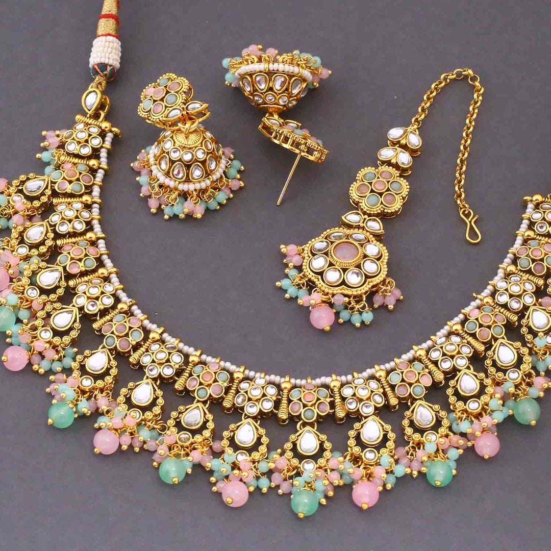 Multicolor Amita Kundan Jewellery Set
