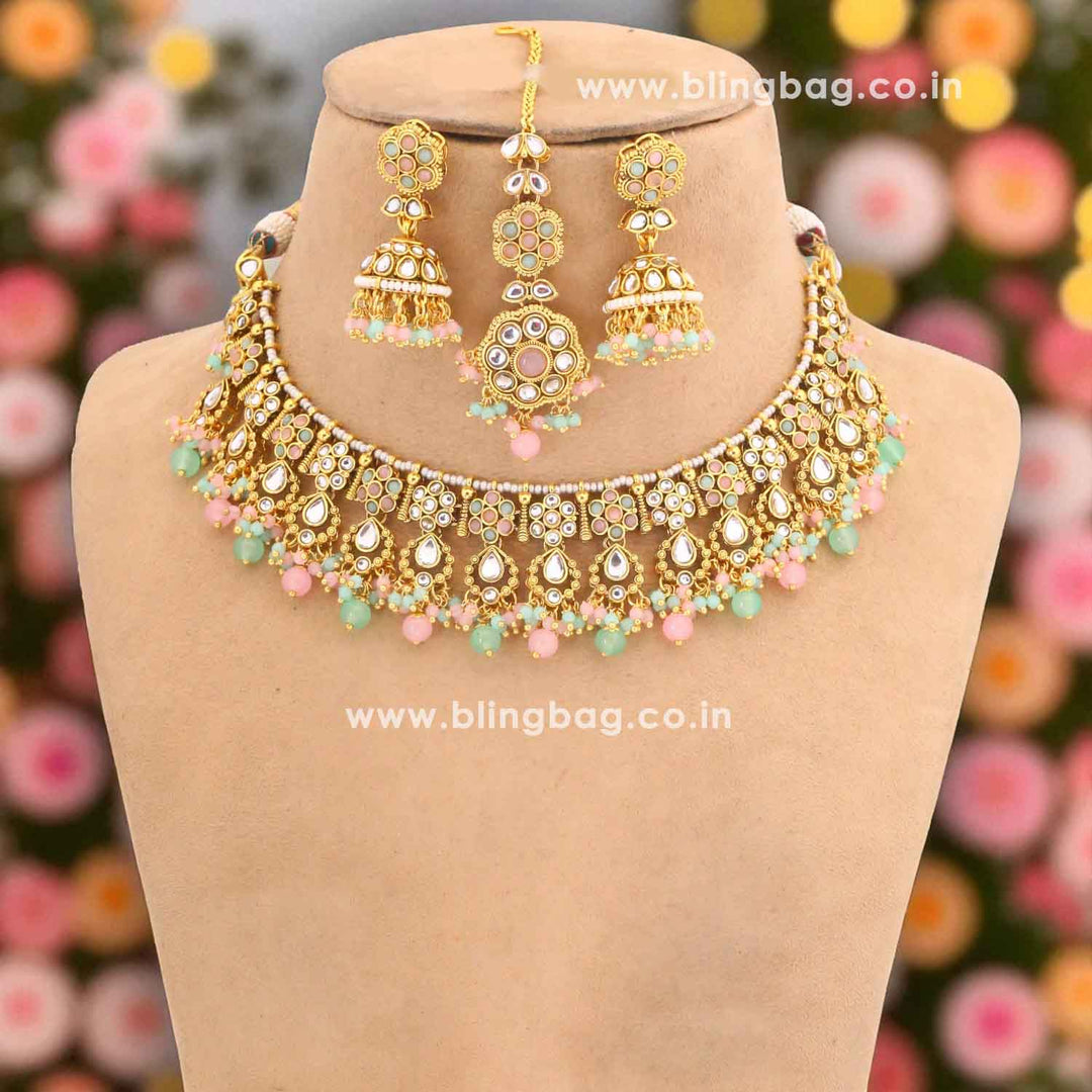 Multicolor Amita Kundan Jewellery Set