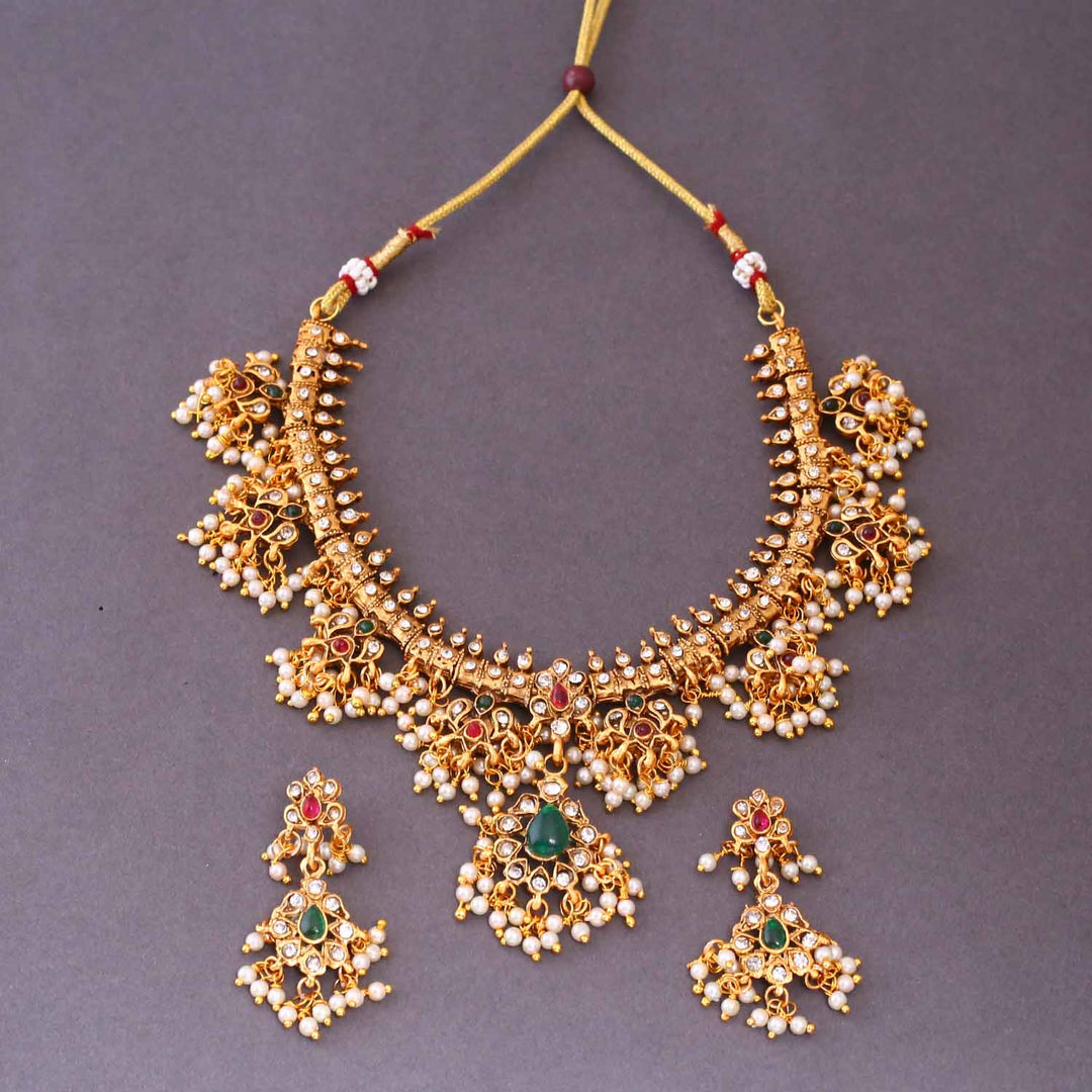 Multicolor Amolika Antique Jewellery Set