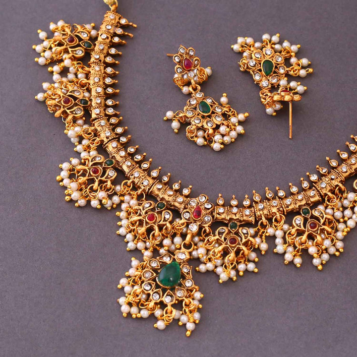 Multicolor Amolika Antique Jewellery Set