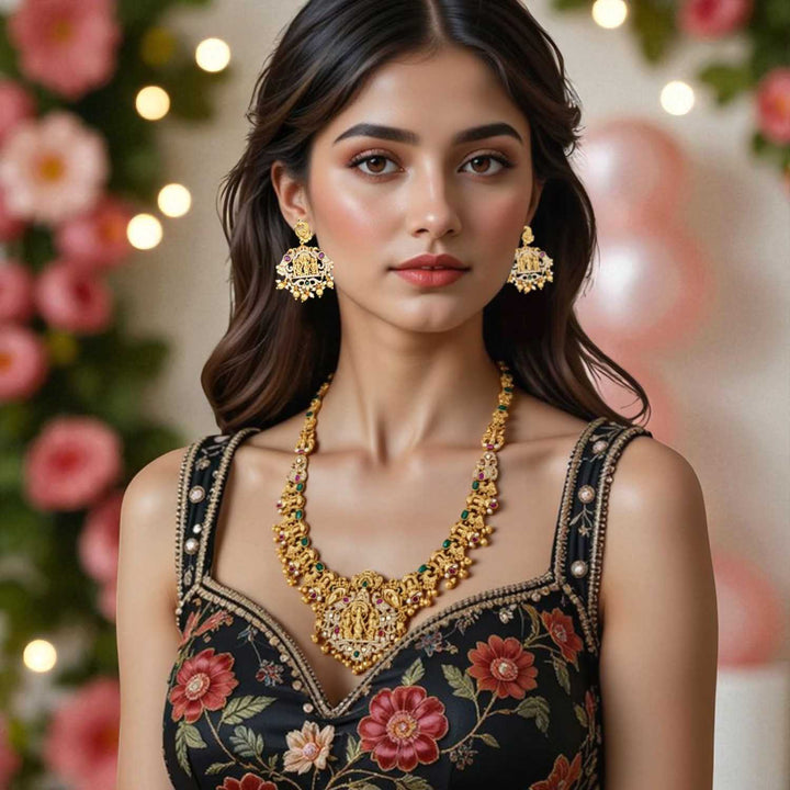 Multicolor Amruta Hasli Temple Jewellery Set- New Arrival