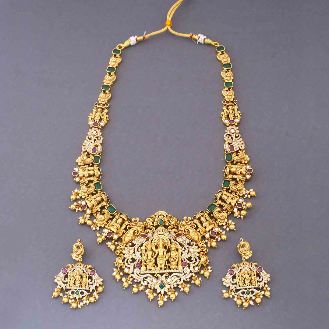 Multicolor Amruta Hasli Temple Jewellery Set- New Arrival
