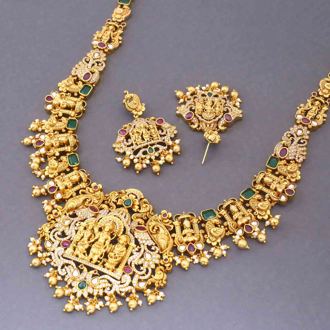 Multicolor Amruta Hasli Temple Jewellery Set- New Arrival