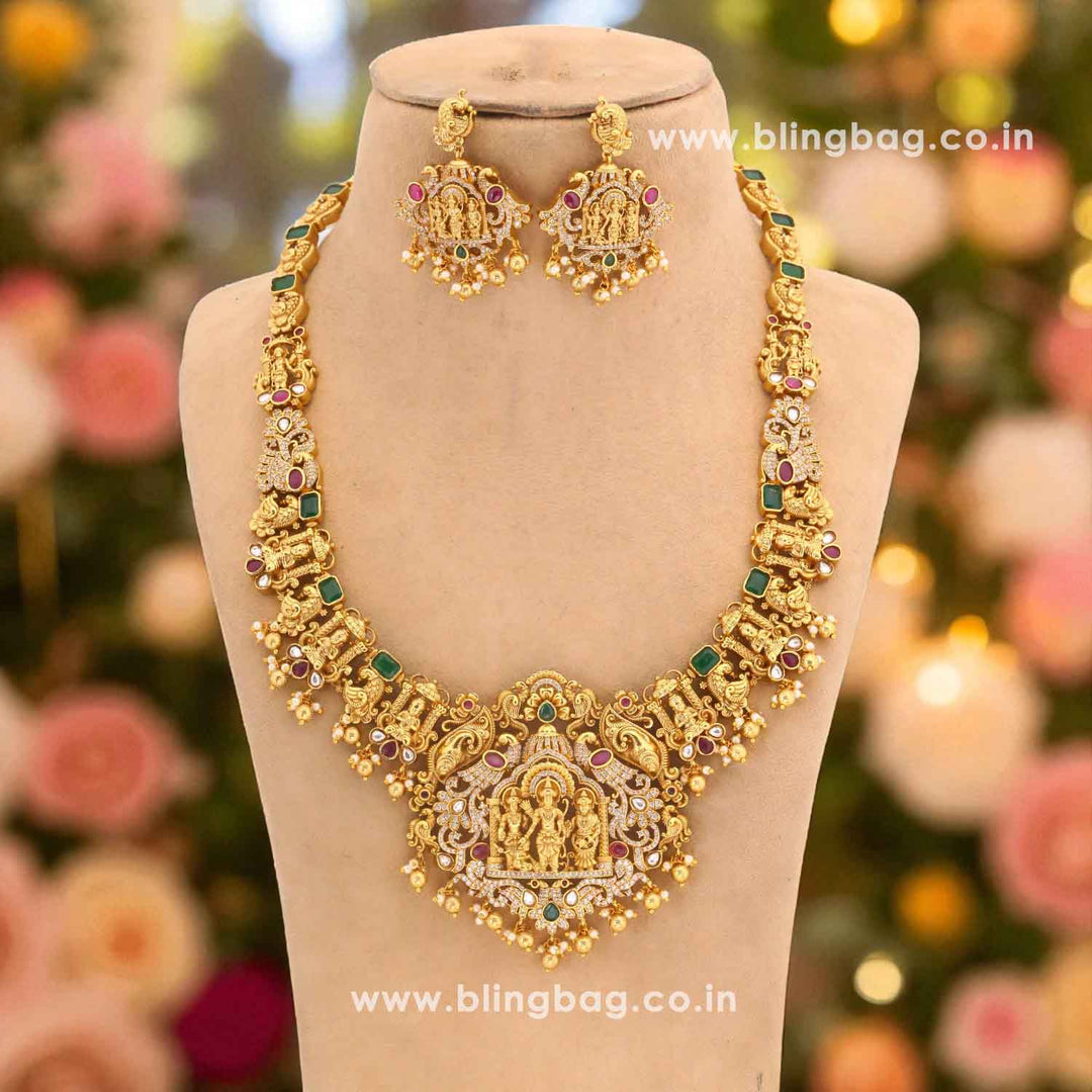 Multicolor Amruta Hasli Temple Jewellery Set- New Arrival