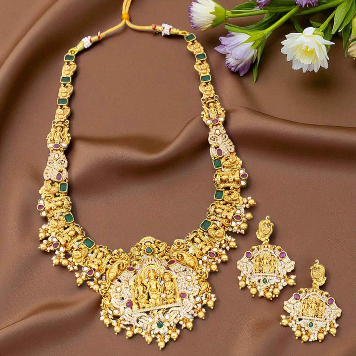 Multicolor Amruta Hasli Temple Jewellery Set- New Arrival