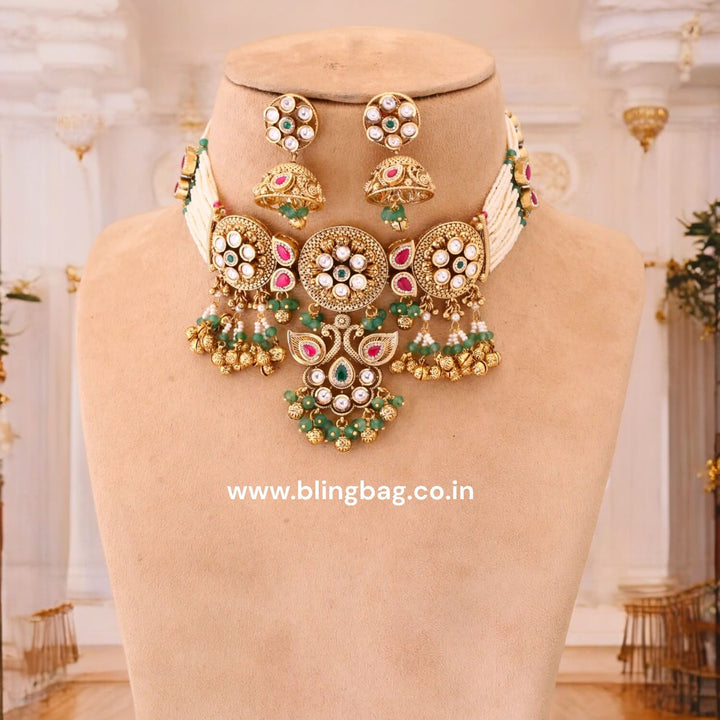 Multicolor Amrutha Antique Rajwadi Set