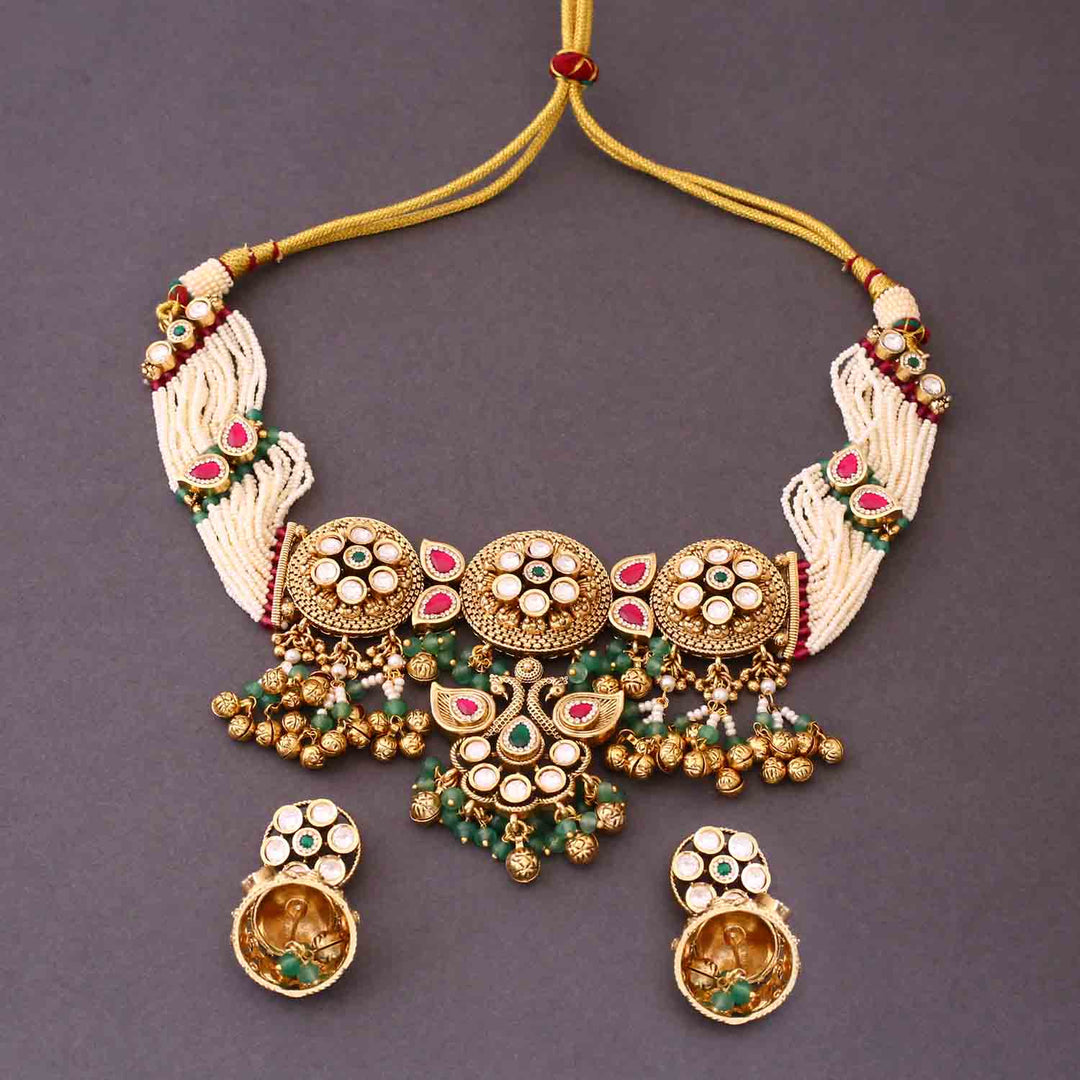 Multicolor Amrutha Antique Rajwadi Set