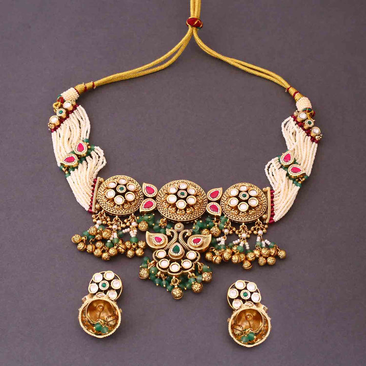 Multicolor Amrutha Antique Rajwadi Set