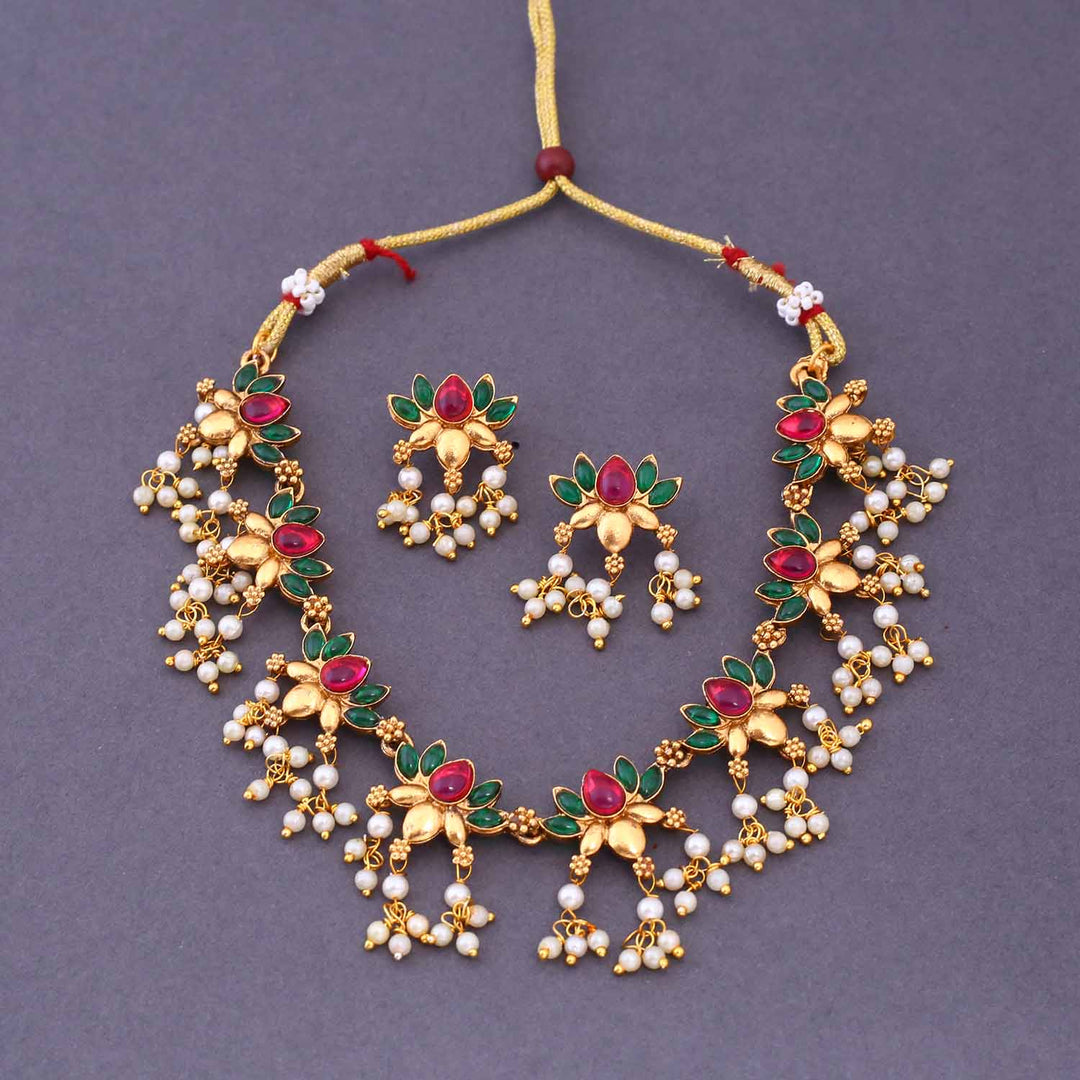 Multicolor Anachi Antique Jewellery Set - New Arrival
