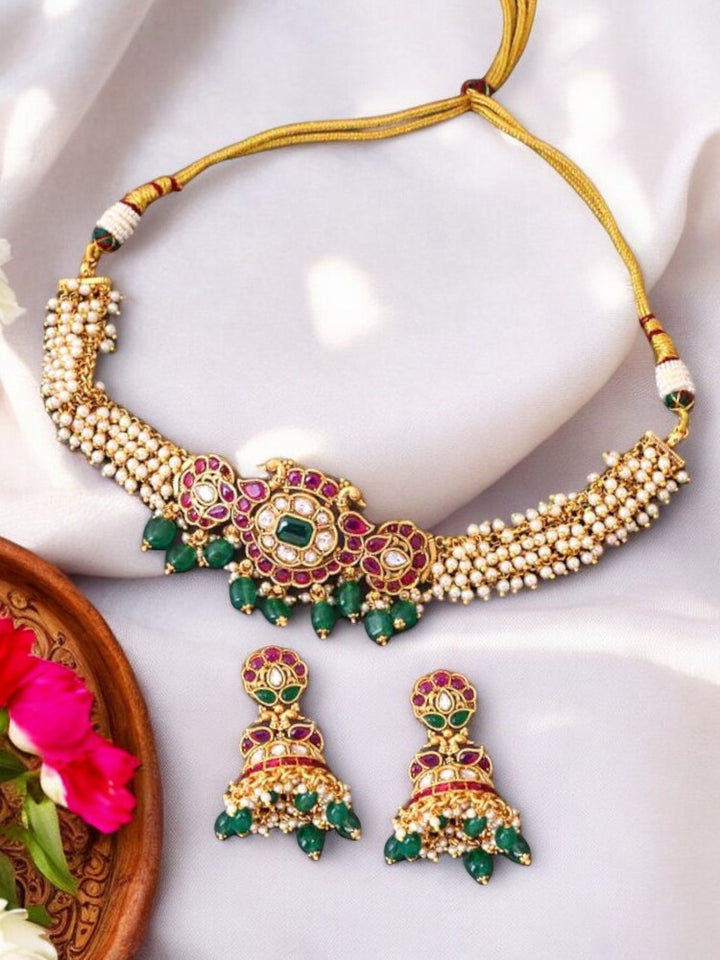 Multicolor Andiran Antique Jewellery Set