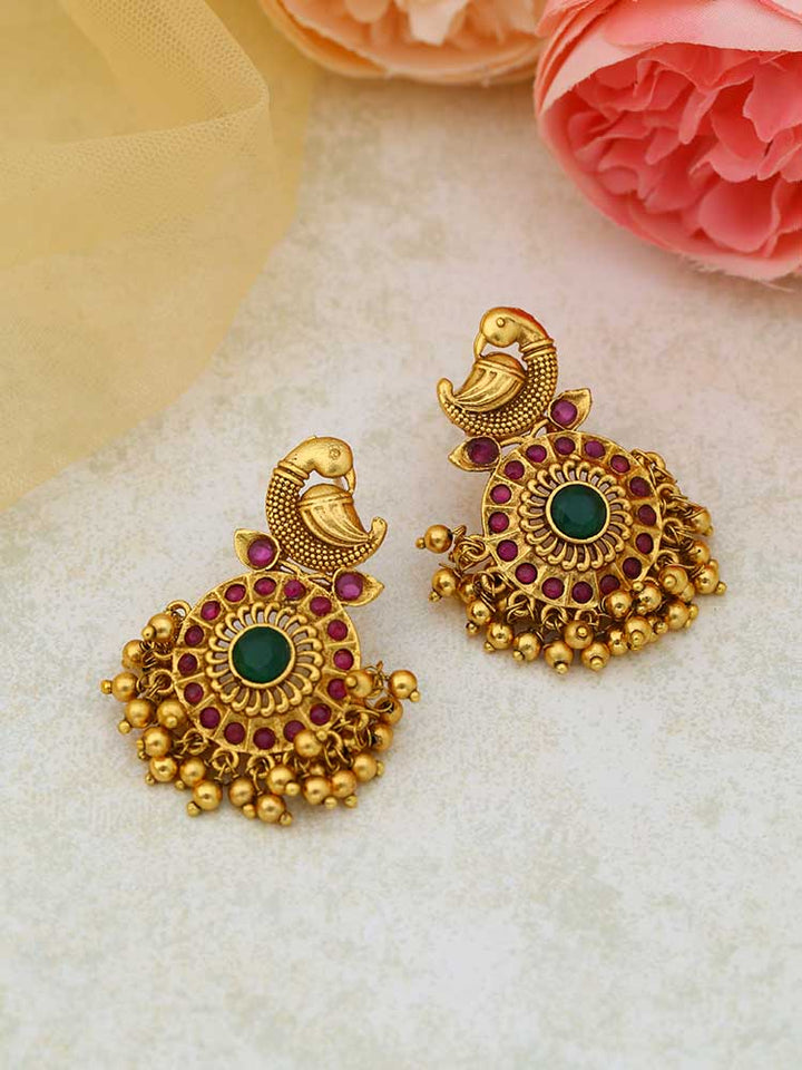 Multicolor Anikan Temple Danglers