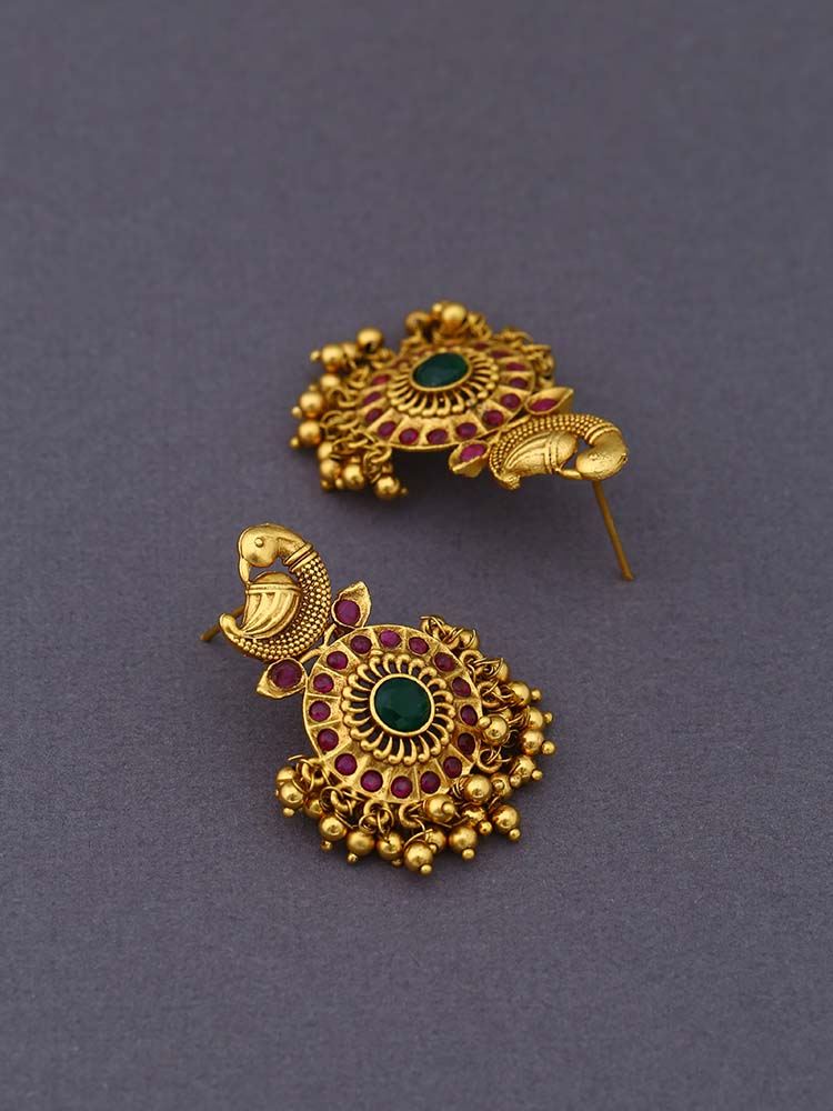 Multicolor Anikan Temple Danglers