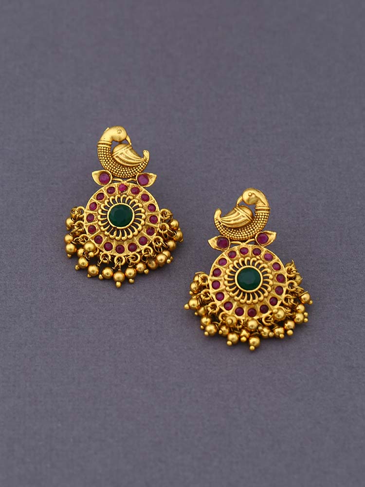 Multicolor Anikan Temple Danglers