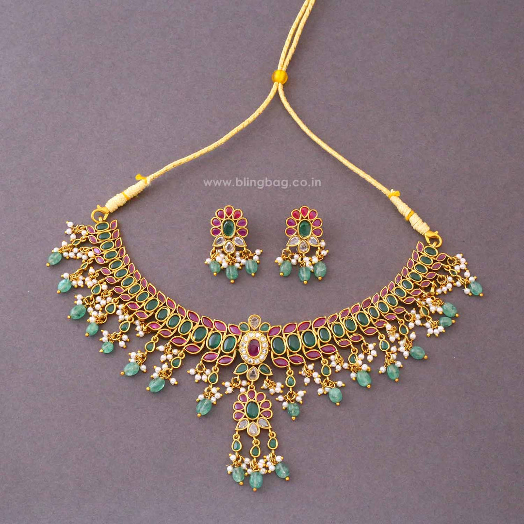 Multicolor Anira Antique Jewellery Set- New Arrival