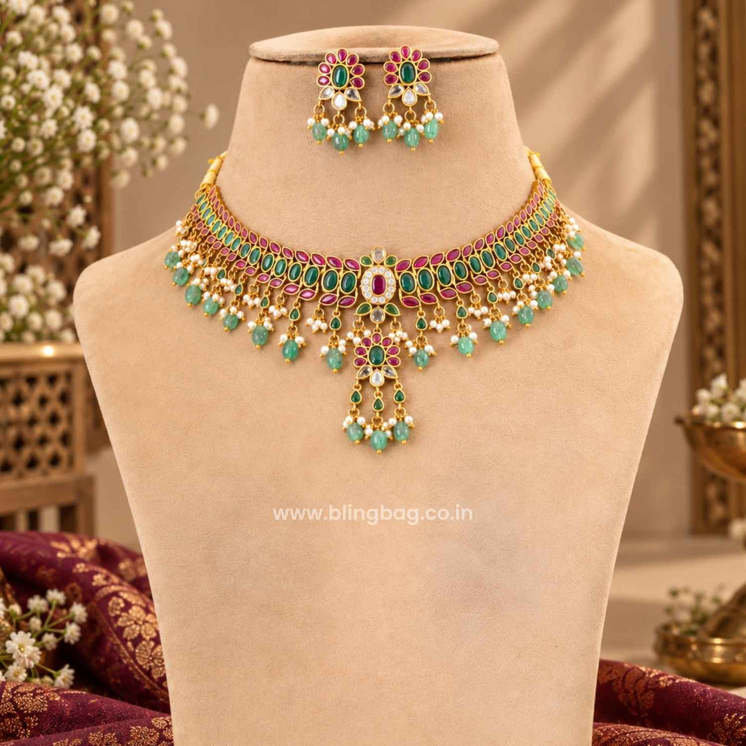 Multicolor Anira Antique Jewellery Set- New Arrival