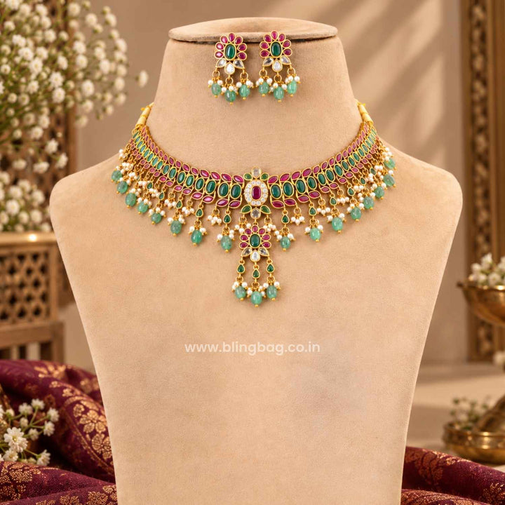 Multicolor Anira Antique Jewellery Set- New Arrival