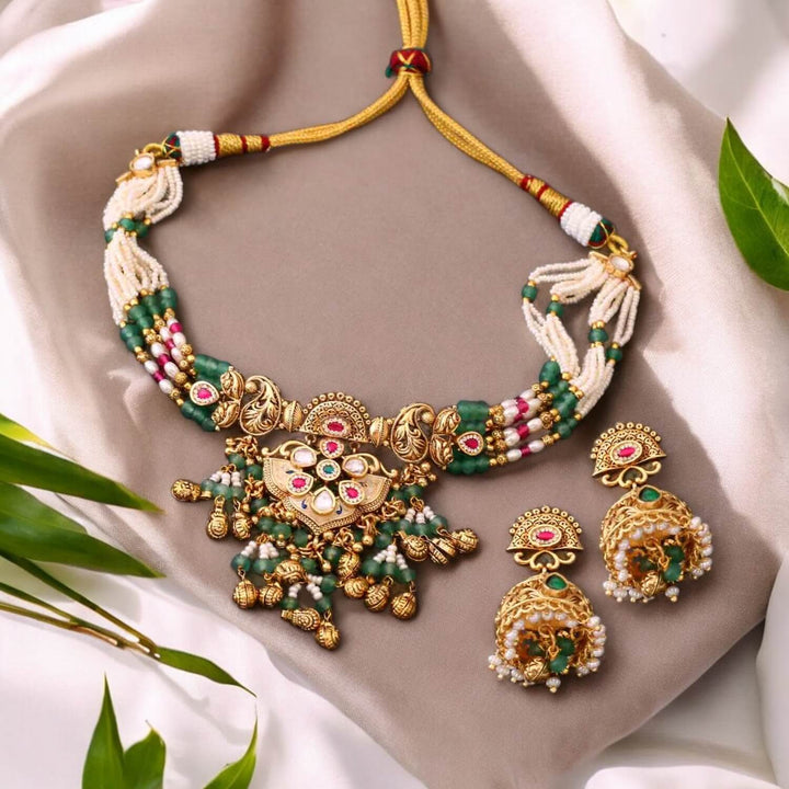 Multicolor Anjana Antique Rajwadi Set