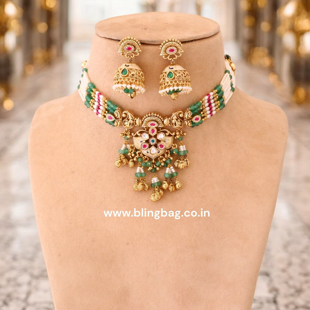 Multicolor Anjana Antique Rajwadi Set