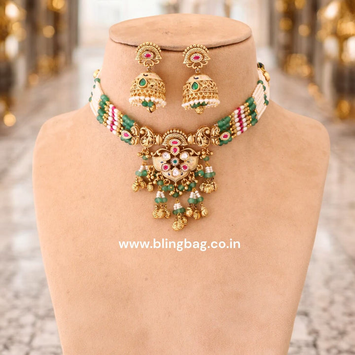 Multicolor Anjana Antique Rajwadi Set