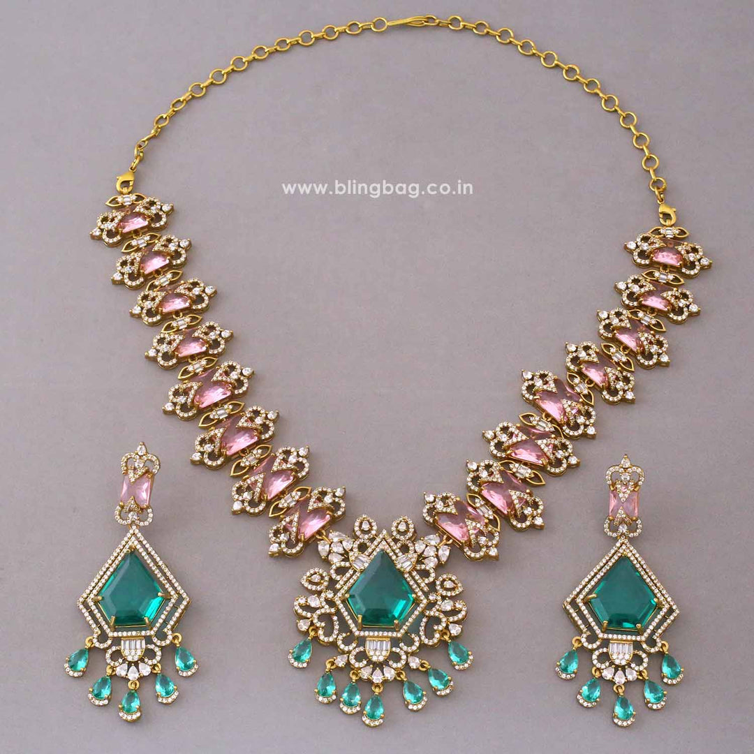 Multicolor Annalyn Victorian Jewellery Set - New Arrival
