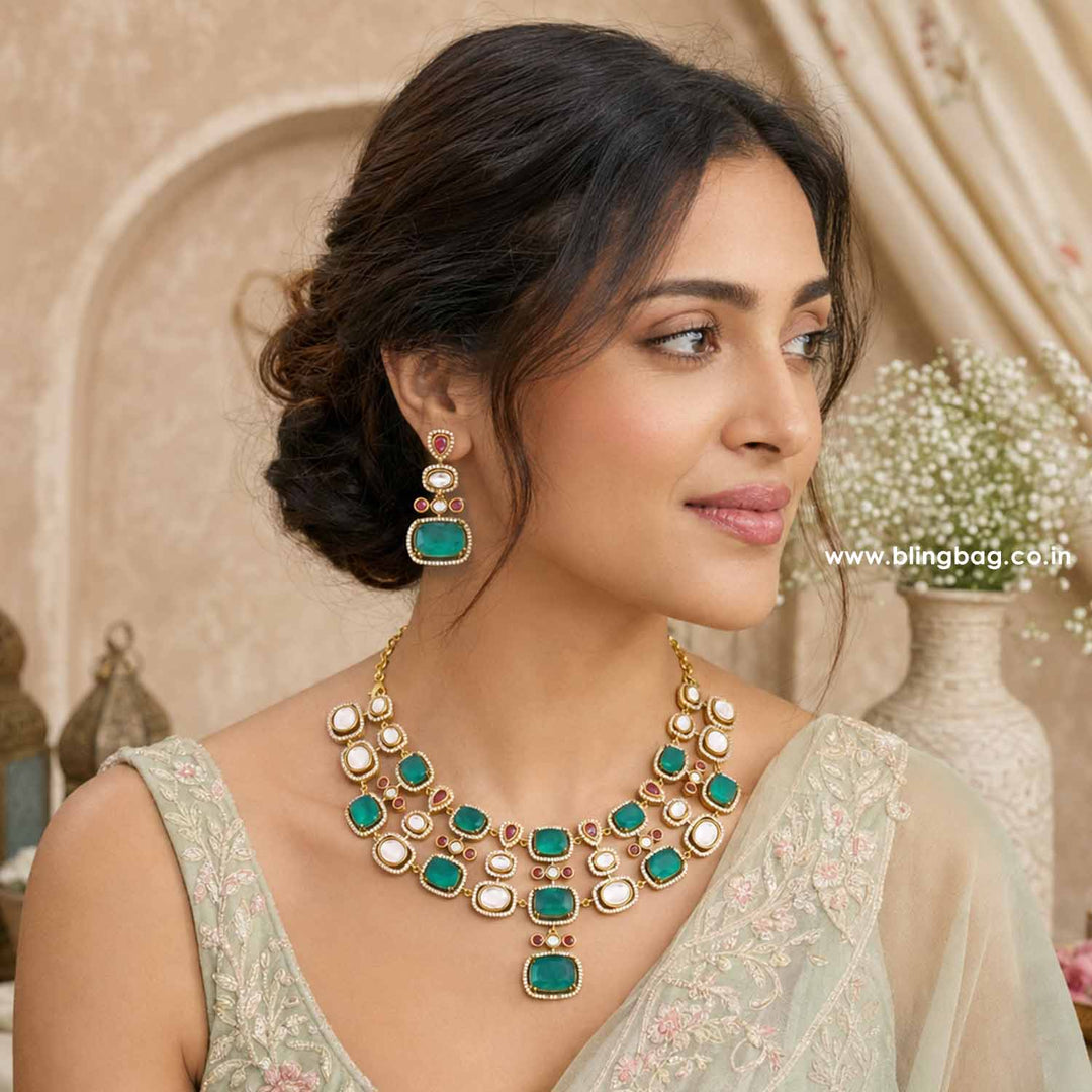 Multicolor Annason Victorian Jewellery Set - New Arrival