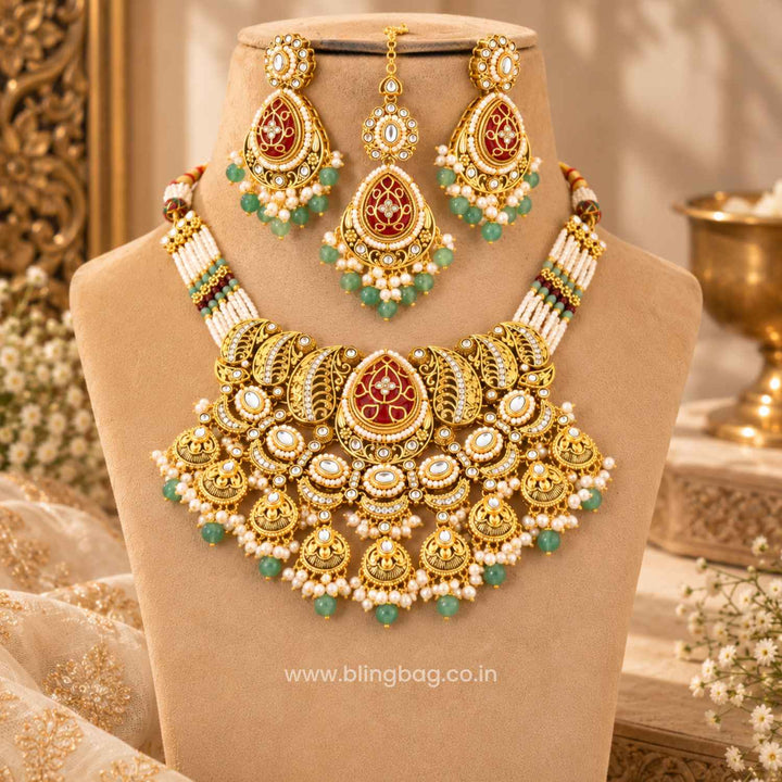 Multicolor Aranya Kundan Jewellery Set - New Arrival