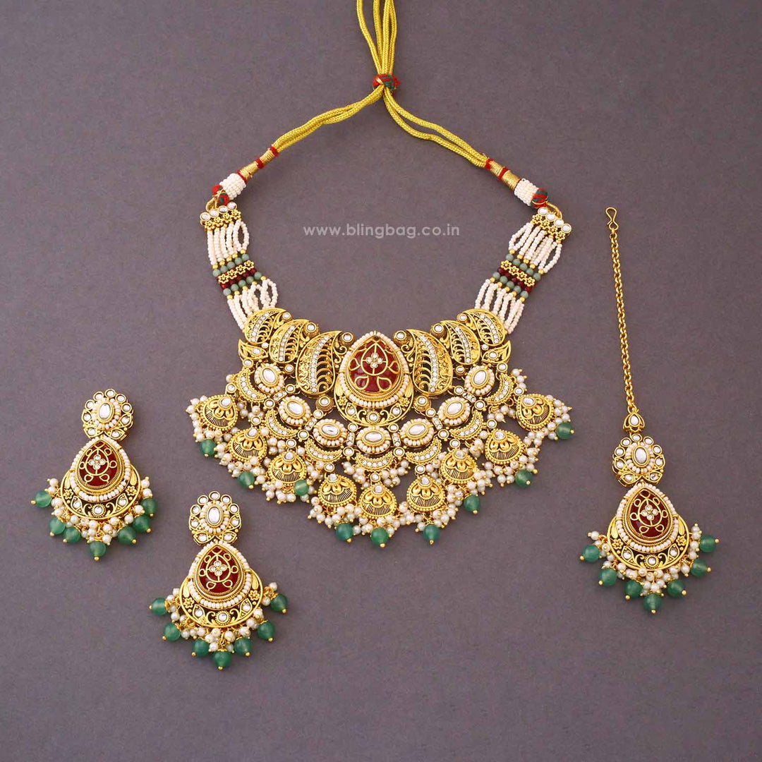 Multicolor Aranya Kundan Jewellery Set - New Arrival