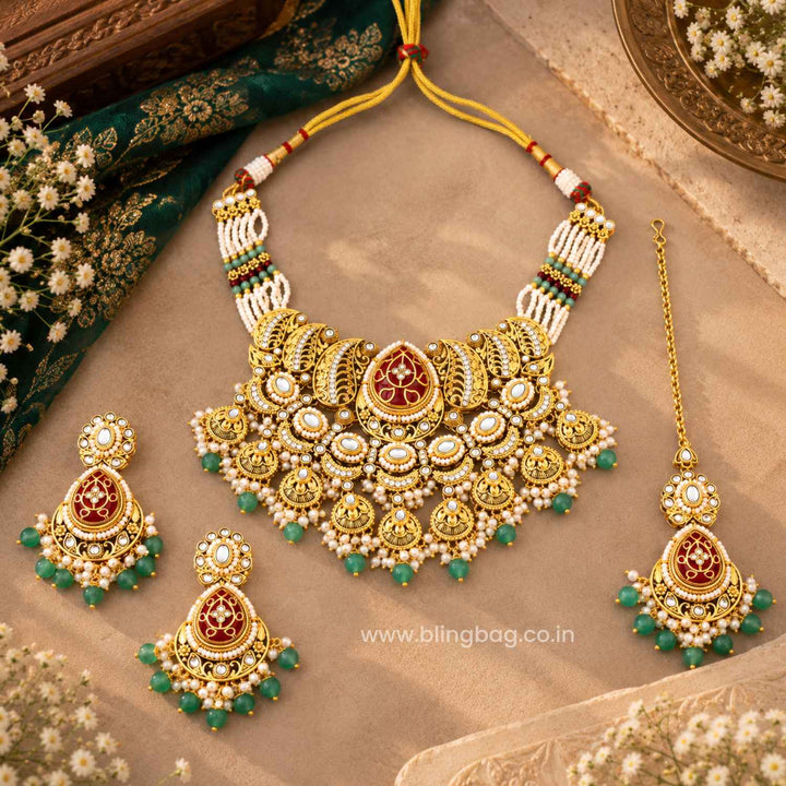 Multicolor Aranya Kundan Jewellery Set - New Arrival