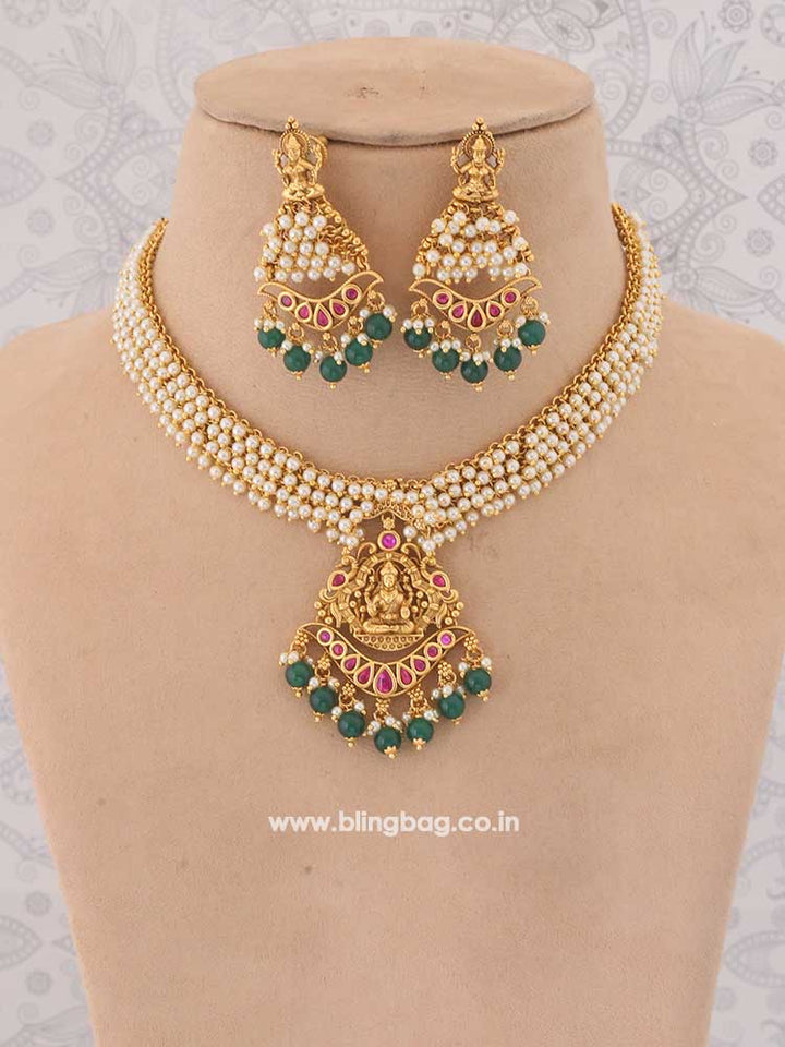 Multicolor Aranyani Temple Jewellery Set
