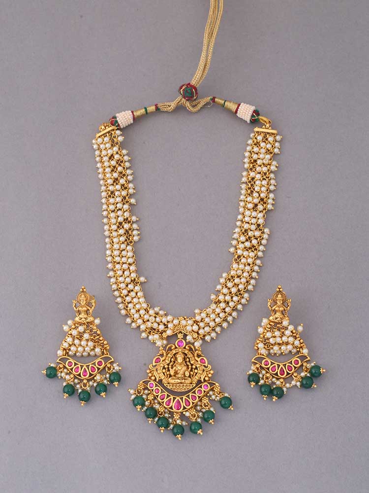 Multicolor Aranyani Temple Jewellery Set