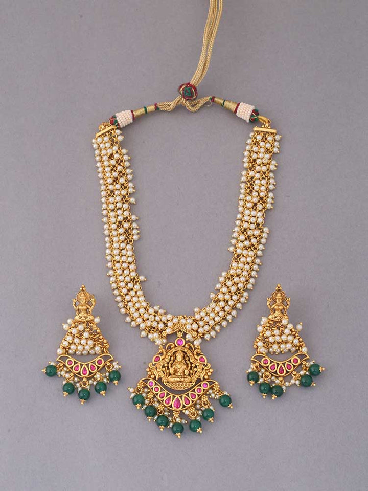 Multicolor Aranyani Temple Jewellery Set