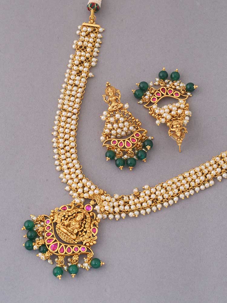 Multicolor Aranyani Temple Jewellery Set