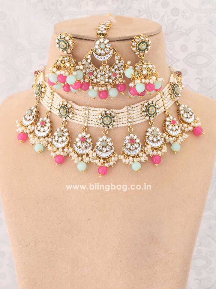Multicolor Arnam Jewellery Set