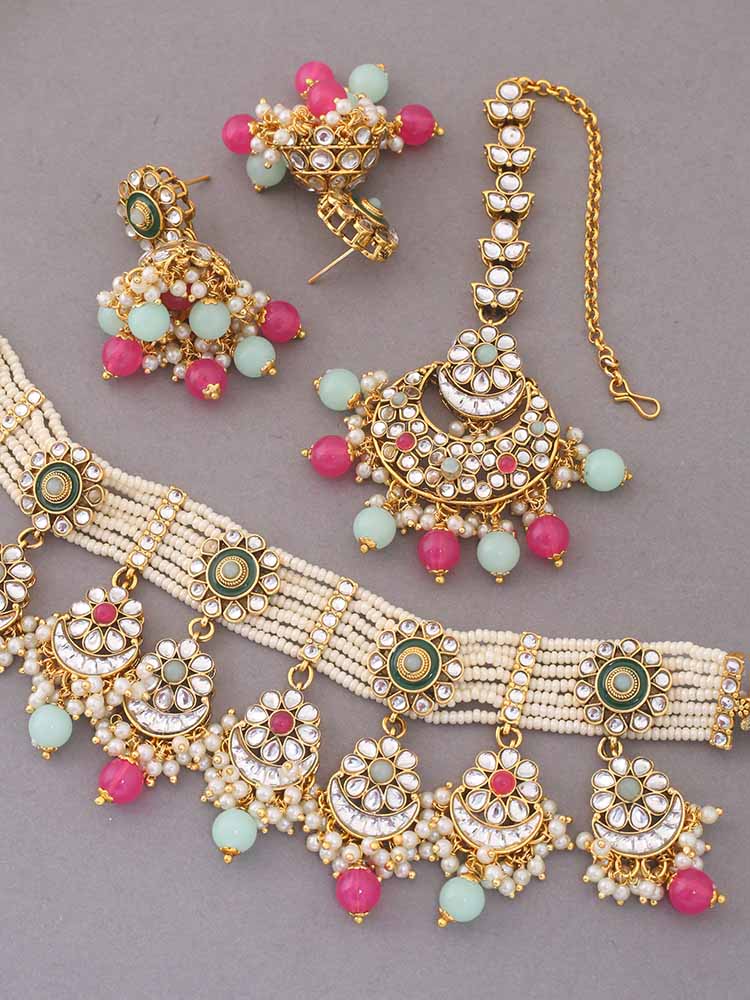 Multicolor Arnam Jewellery Set
