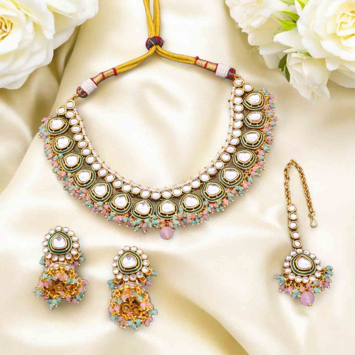 Multicolor Arohi Kundan Jewellery Set