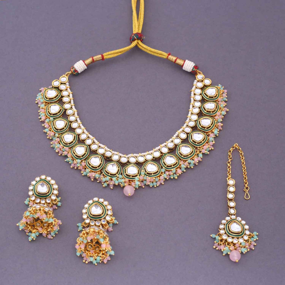 Multicolor Arohi Kundan Jewellery Set